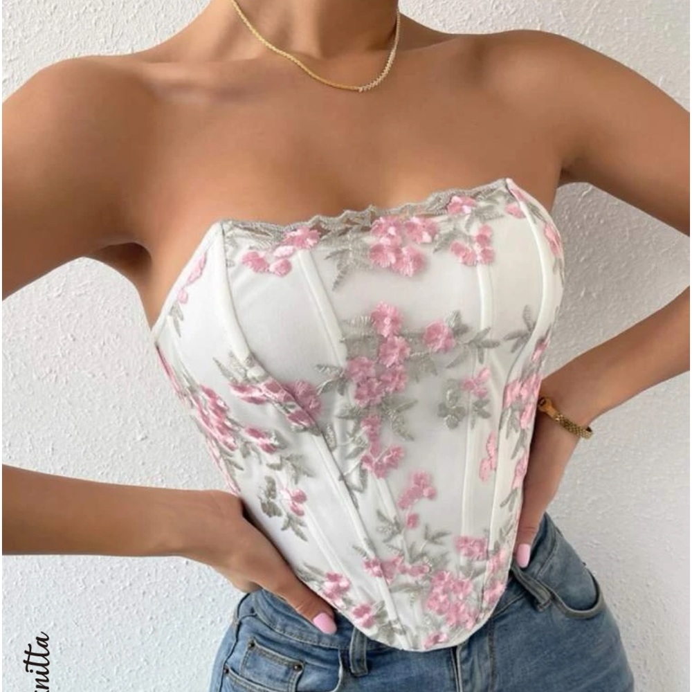 Shein floral corset top size XS
